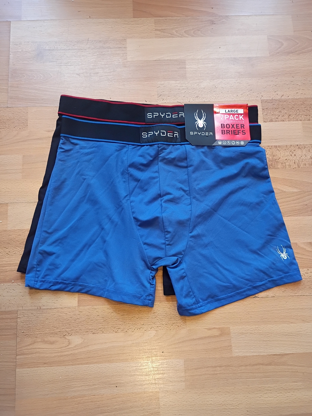 Spyder Men's Boxer Briefs - Blue and Black (2-Pack)